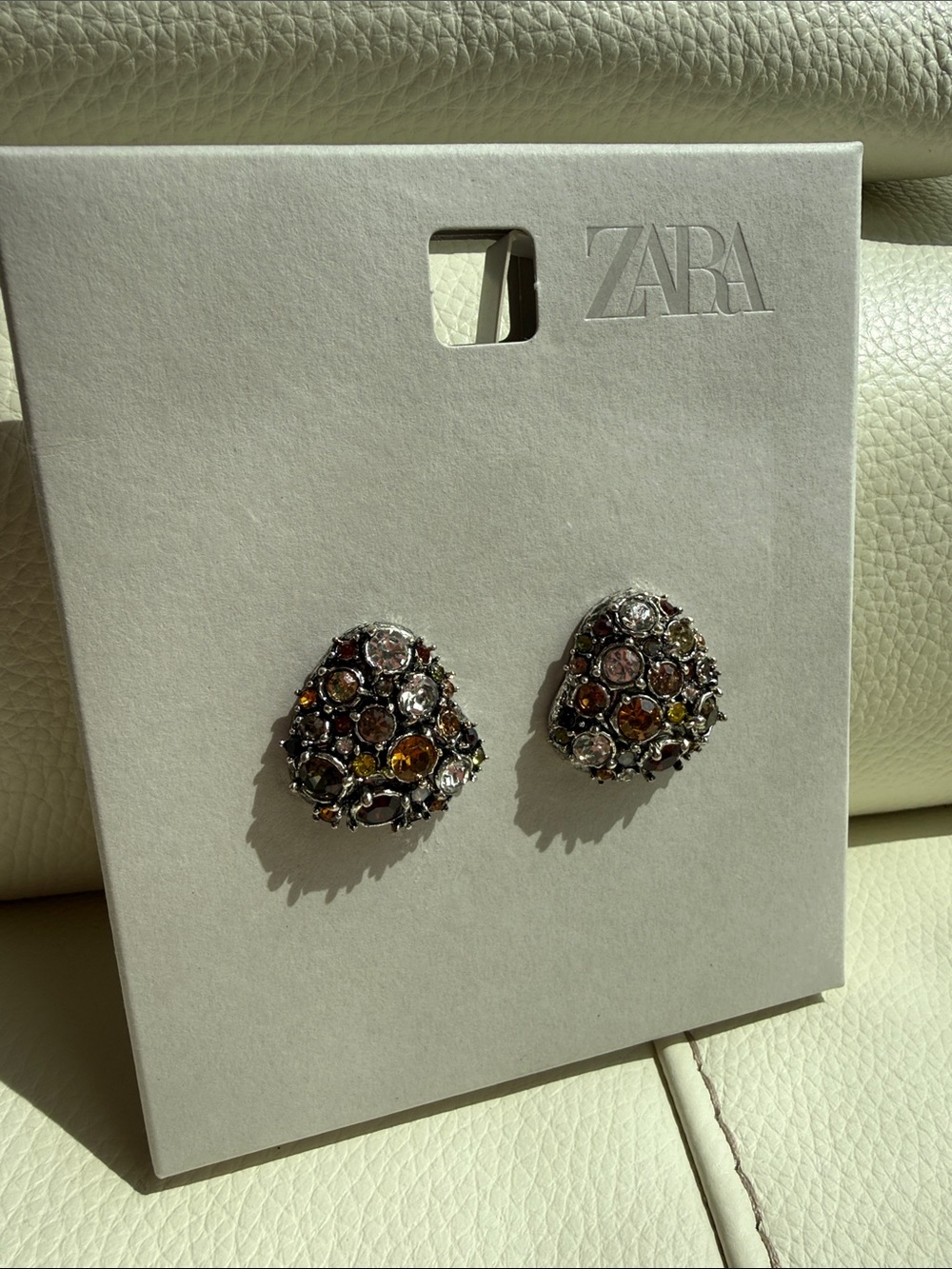 Zara Jewel-Tone Crystal Button Earrings